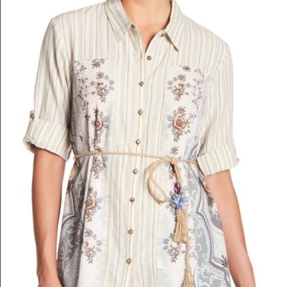 ARATTA Anthro The Stories of Old Tassel Shirt NWT - Picture 3 of 4